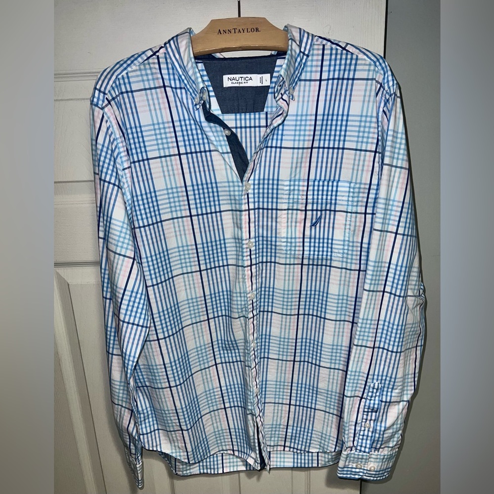 Nautica Classic Fit Plaid LongSleeve Button Up